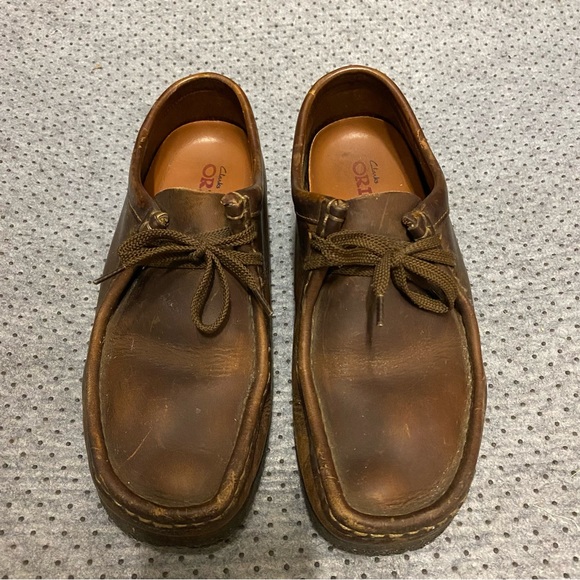Clarks Originals Wallabees Brown Leather Crepe Sole Boots Low Top - Men’s 9 - Picture 2 of 11